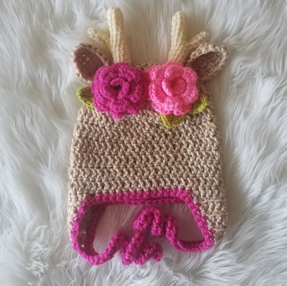 Handmade Other - 🦌 Handmade Crochet Deer Hat Sz 3-6months